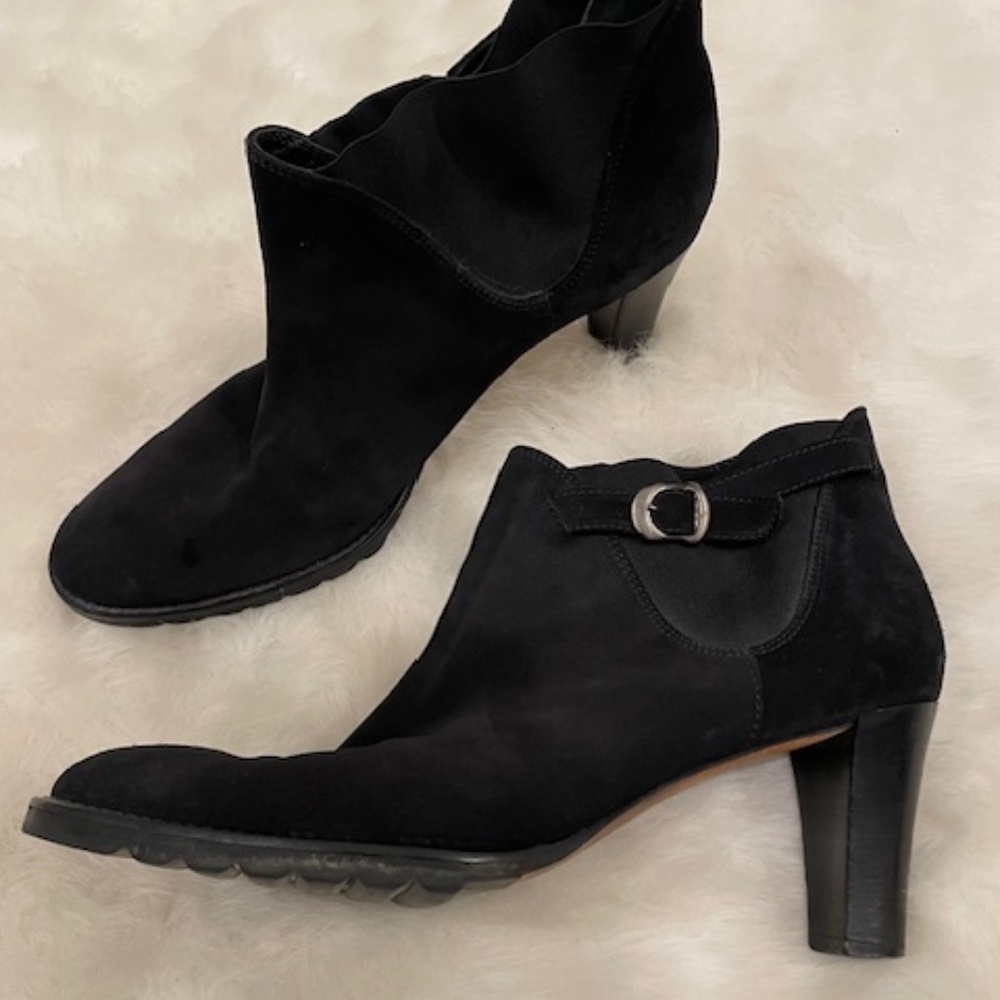 Prevata Women's Black Suede Bootie Made in Italy Size 11